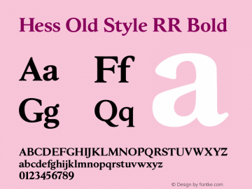 Hess Old Style RR Bold Version 1.000;com.myfonts.easy.redrooster.hess-old-style-rr.bold.wfkit2.version.4aMC Font Sample