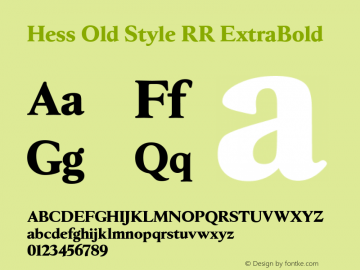 Hess Old Style RR ExtraBold Version 1.000;com.myfonts.easy.redrooster.hess-old-style-rr.extra-bold.wfkit2.version.4aND图片样张