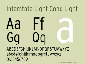 Interstate Light Cond Version 001.000 Font Sample