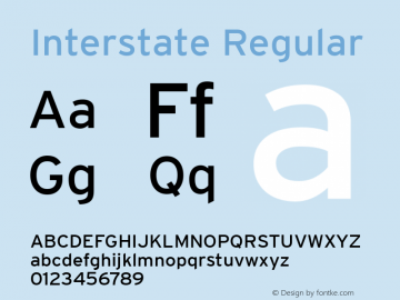 Interstate Version 001.000 Font Sample