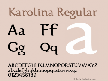 Karolina Regular Version 1.000图片样张