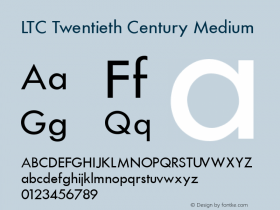 LTC Twentieth Century Medium Version 3.00 Font Sample