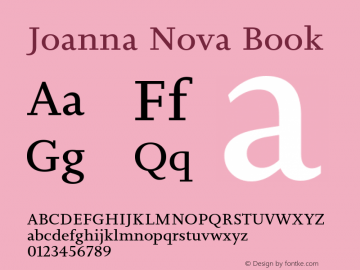 Joanna Nova Book Version 1.00 Font Sample