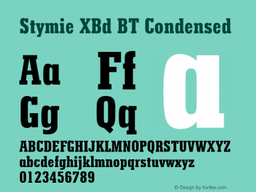 Stymie XBd BT  Condensed Version 1.01 emb4-OT;com.myfonts.easy.bitstream.stymie.extra-bold-condensed.wfkit2.version.2fyy Font Sample