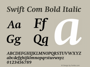 Swift Com Bold Italic Version 2.11图片样张