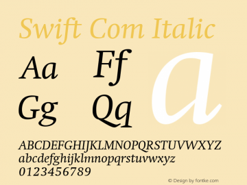 Swift Com Italic Version 2.11图片样张