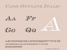 Cash Outline Italic Rev 002.000图片样张