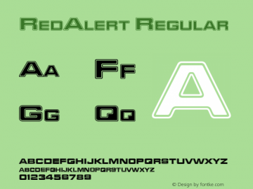 RedAlert Regular Rev 002.000 Font Sample