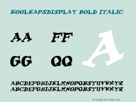 KoolKapsDisplay Bold Italic The IMSI MasterFonts Collection, tm 1995, 1996 IMSI (International Microcomputer Software Inc.) Font Sample