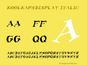 KoolKapsDisplay Italic Macromedia Fontographer 4.1 6/29/96 Font Sample