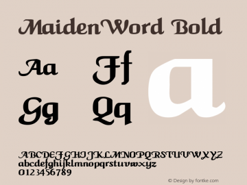 MaidenWord Bold Rev. 003.000 Font Sample