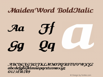 MaidenWord BoldItalic Rev. 003.000图片样张