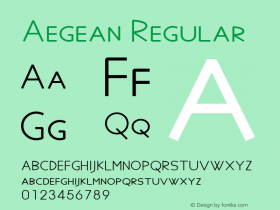 Aegean Regular Version 2.01 Font Sample