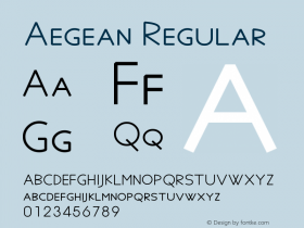 Aegean Regular Version 3.01 Font Sample