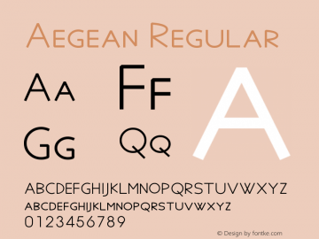 Aegean Regular Version 3.02 Font Sample