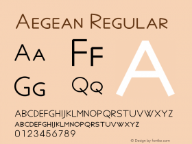 Aegean Regular Version 3.06 Font Sample