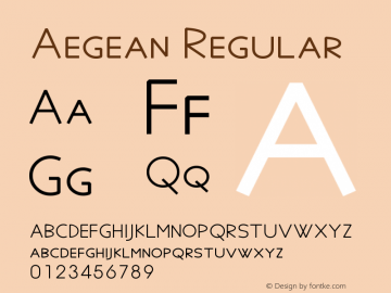 Aegean Regular Version 3.06 Font Sample
