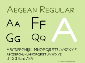 Aegean Regular Version 6.00 Font Sample