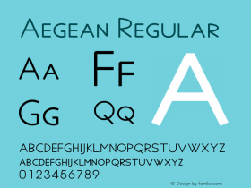 Aegean Regular Version 6.14 Font Sample