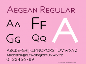 Aegean Regular Version 7.04 Font Sample