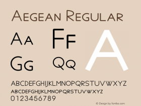 Aegean Regular Version 7.14 Font Sample
