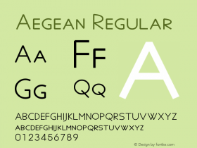 Aegean Regular Version 7.42 Font Sample