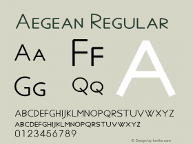 Aegean Regular Version 7.42 Font Sample
