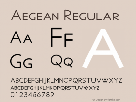 Aegean Regular Version 7.45 Font Sample