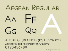 Aegean Regular Version 7.45 Font Sample
