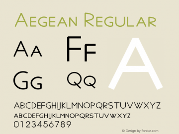 Aegean Regular Version 8.00 Font Sample