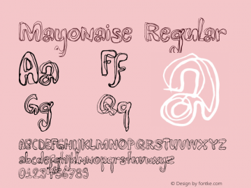 Mayonaise Regular Version 1.000 Font Sample