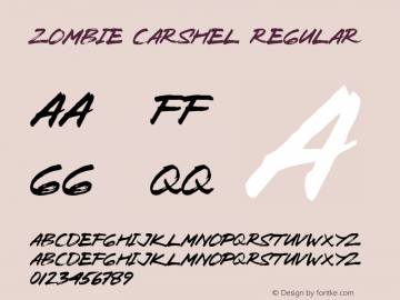 Zombie Carshel Version 1.002;Fontself Maker 3.1.1 Font Sample