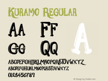 Kuramo Version 1.00;March 30, 2019;FontCreator 11.5.0.2427 64-bit图片样张