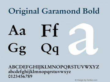 Original Garamond Bold Version 1.00图片样张