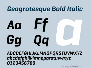 Geogrotesque-BoldItalic Version 1.000;PS 001.001;hotconv 1.0.56图片样张