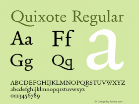 Quixote-Regular Version 001.002 Font Sample