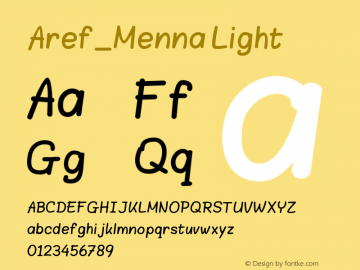 Aref_Menna-Light Version 1.000 Font Sample