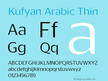 KufyanArabic-Thin Version 1.000 Font Sample