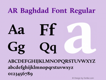 AR Baghdad Font Version 1.000;PS 002.000;hotconv 1.0.70;makeotf.lib2.5.58329图片样张