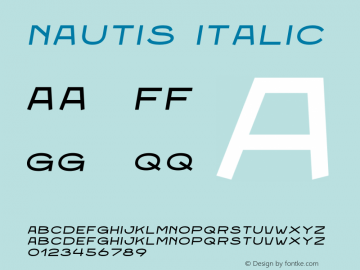Nautis-Italic 1.0 Font Sample