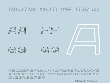 Nautis-OutlineItalic 1.0 Font Sample