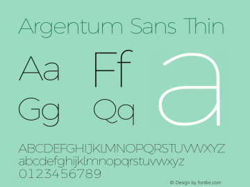 Argentum Sans Thin Version 5.001;March 29, 2019;FontCreator 11.5.0.2425 64-bit Font Sample