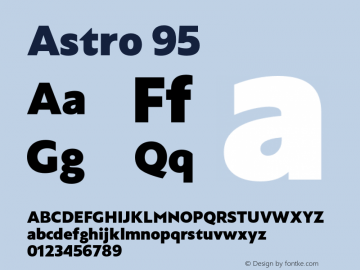 Astro-95 Version 1.001;PS 001.001;hotconv 1.0.88;makeotf.lib2.5.64775 Font Sample