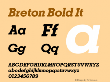 Breton Bold It Version 1.001;PS 001.001;hotconv 1.0.88;makeotf.lib2.5.64775图片样张