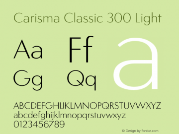 CarismaClassic-300Light Version 2.005 | wf-rip DC20181105 Font Sample