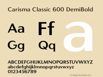 CarismaClassic-600DemiBold Version 2.005 | wf-rip DC20181105 Font Sample