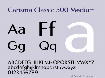 CarismaClassic-500Medium Version 2.005 | wf-rip DC20181105 Font Sample