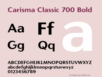 CarismaClassic-700Bold Version 2.005 | wf-rip DC20181105 Font Sample