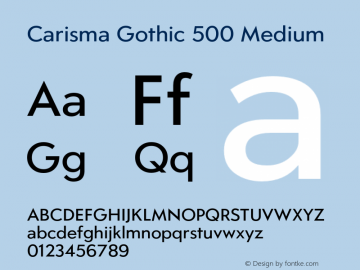 CarismaGothic-500Medium Version 1.004 | wf-rip DC20181105 Font Sample
