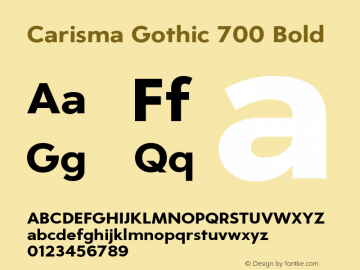 CarismaGothic-700Bold Version 1.004 | wf-rip DC20181105 Font Sample